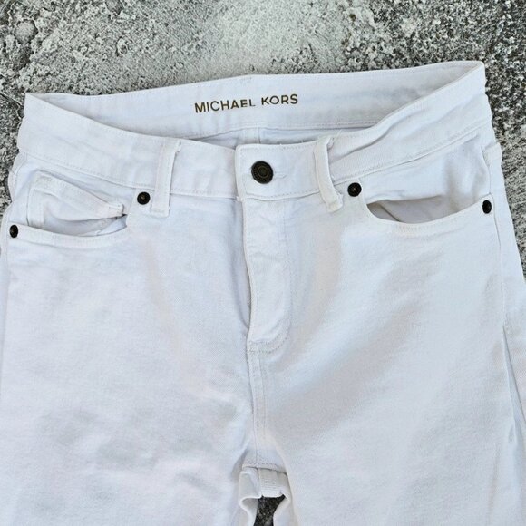 Michael Kors Women Jeans White Cotton Denim Jeans Size 4 - Picture 3 of 11